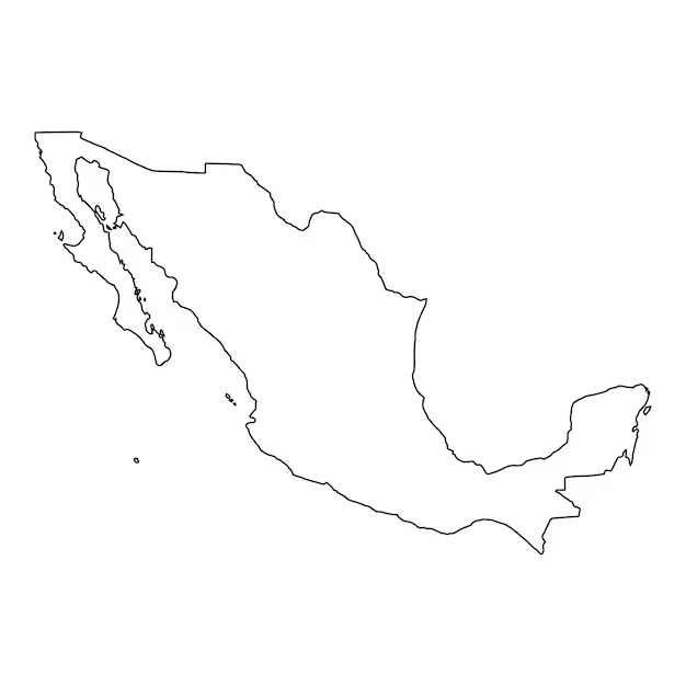 Mapa de México Contorno